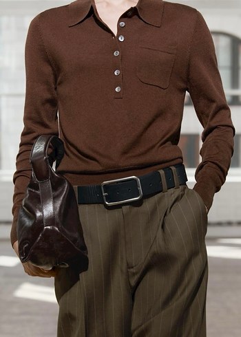 Koyu Kahverengi Triko - Görsel 2