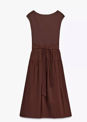 Kadın Kahverengi Uzun Elbise - Görsel 3