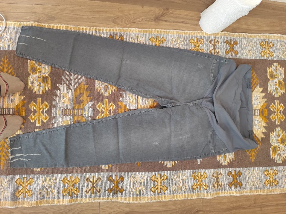 Gri Fermuarlı Hamile Pantolonu - Görsel 4