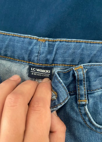 8 Yaş Beden beyaz Renk Beyaz Kısa Kollu Denim Bebek Erkek Takımı