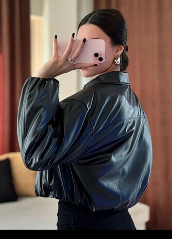 m Beden siyah Renk Vintage oversize siyah deri ceket Bayan crop M L Erkek S 