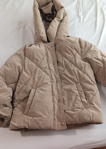 Düğmeli Bej Kadın Kışlık Ceket - Görsel 2