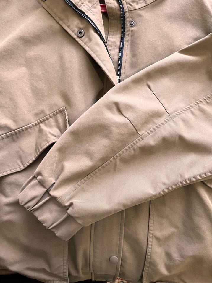 Haki mavi marka oversize parka - Görsel 4