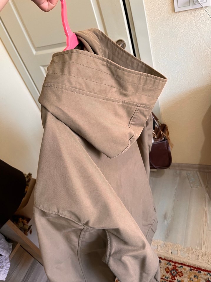 Haki mavi marka oversize parka - Görsel 2