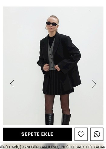 Suud Collection Manuka Siyah Düğmeli Kadın oversize blazer