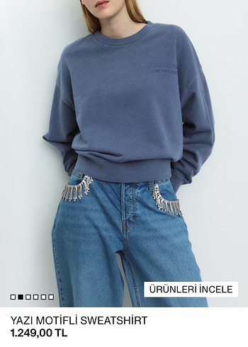 H&M Hm soluk görünümlü sweatshırt