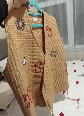 l Beden camel Renk Zara yelek 