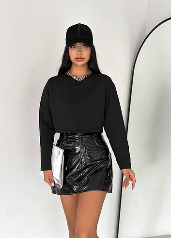 Diğer 2 iplik şardonlu Crop Sweatshirt