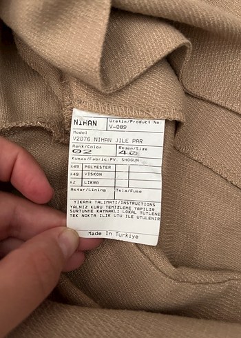 Nihan Bej Uzun Kadın ikili takım elbise