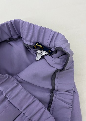 38 Beden Mor Pilili Midi Kadın Kumaş Pantolon