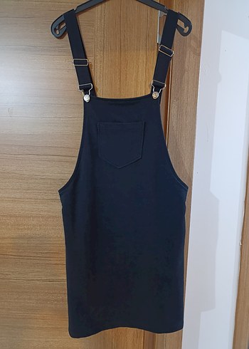 kadın siyah Denim Askılı Tulum