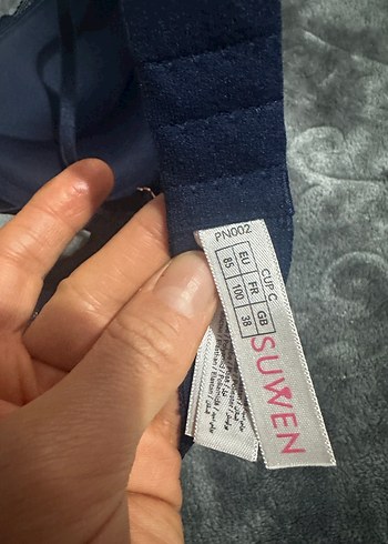 Lacivert Desenli Mini Gotik Sütyen Takımı - Görsel 3