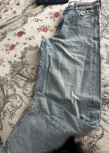 Gri Kadın Denim Salaş Pantolon
