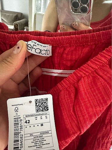 xl Beden kırmızı Renk Elbise keten