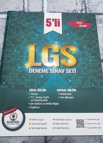 8. SINIF LGS ÖZDEBİR YAYINLARI 5'Lİ DENEME SETİ . 