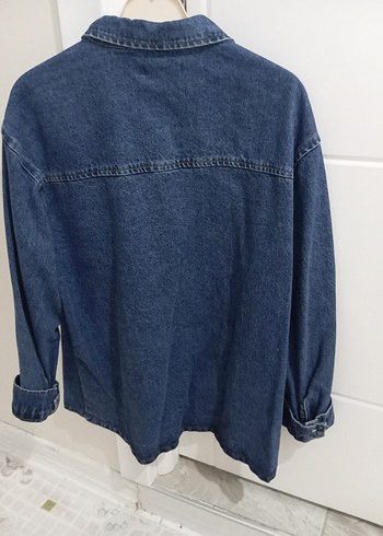 Kadın Lacivert Düğmeli Denim Ceket - Görsel 3