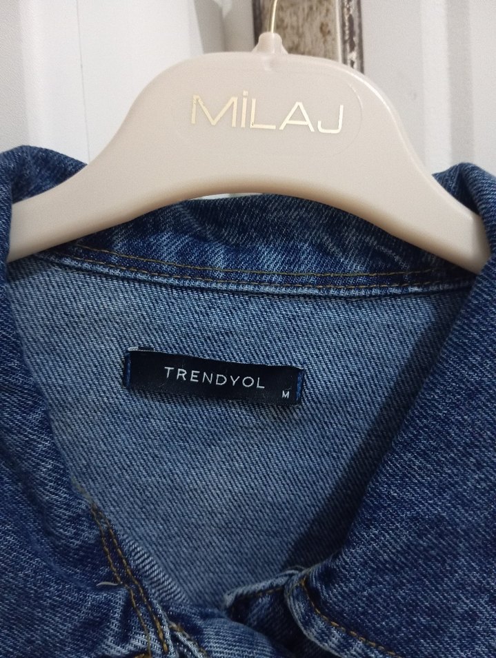 Kadın Lacivert Düğmeli Denim Ceket - Görsel 4