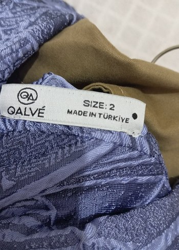 Düğmeli Kısa Mavi Kadın Keten Ceket - Görsel 3