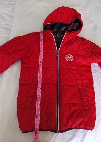 Koyu Kırmızı Baskılı Fermuarlı Erkek Mont - Görsel 4