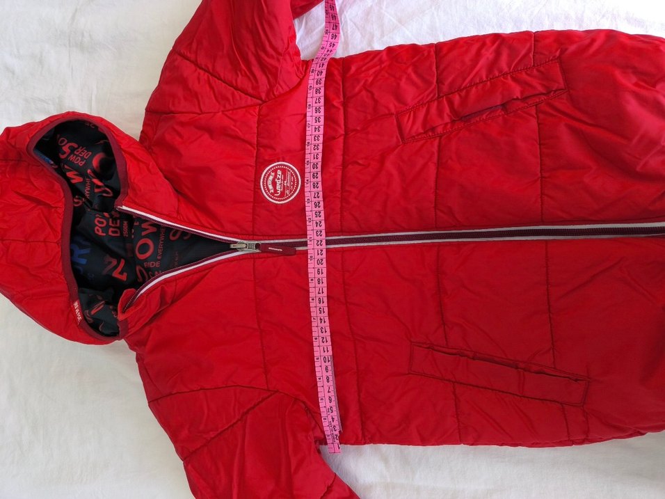 Koyu Kırmızı Baskılı Fermuarlı Erkek Mont - Görsel 3