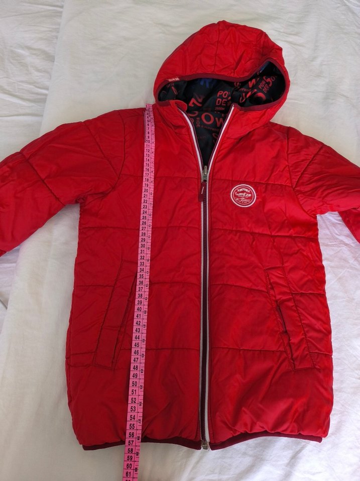 Koyu Kırmızı Baskılı Fermuarlı Erkek Mont - Görsel 4