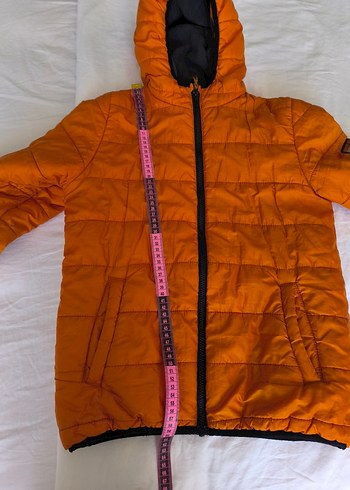 Turuncu Fermuarlı  Kış Ceketi - Görsel 6