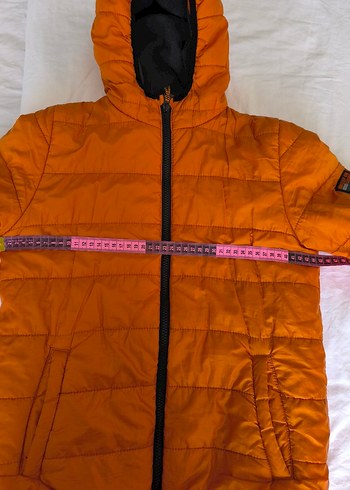Turuncu Fermuarlı  Kış Ceketi - Görsel 5
