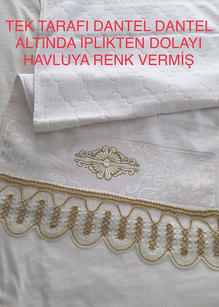 İşlemeli Çeyizlik Havlu Seti. - Görsel 3