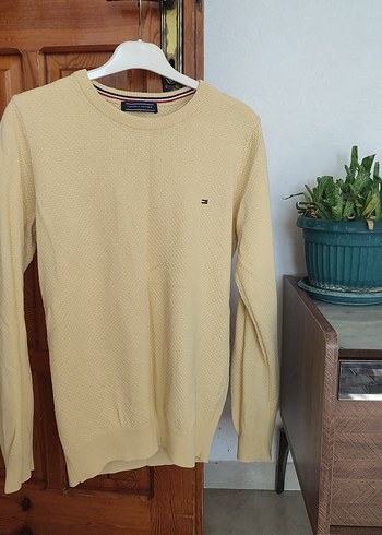 Tommy Hilfiger Bej Erkek Triko Sweatshirt