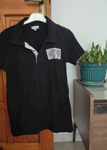 Siyah Düğmeli Hamile Tişörtü - Görsel 2