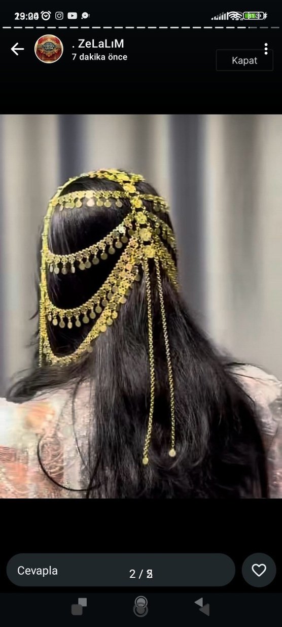 Altın Renkli Zincir Detaylı Bohem Vücut Zinciri - Görsel 2