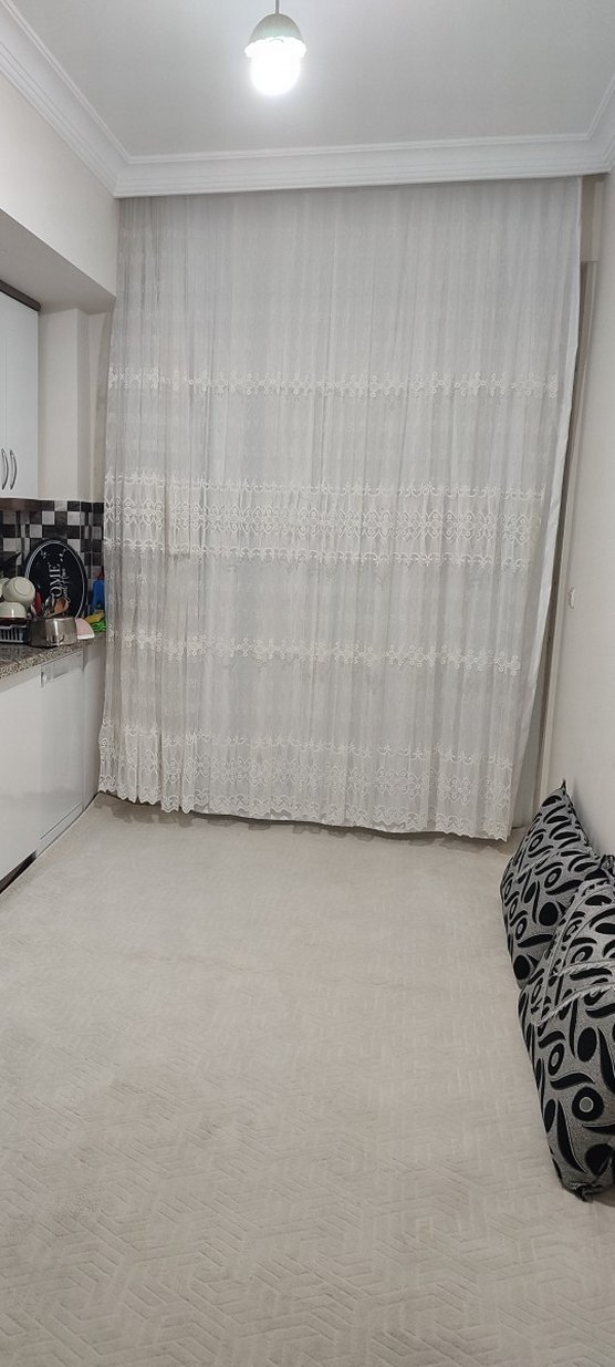 Nakışlı Beyaz Gri Tül Perde - Görsel 4