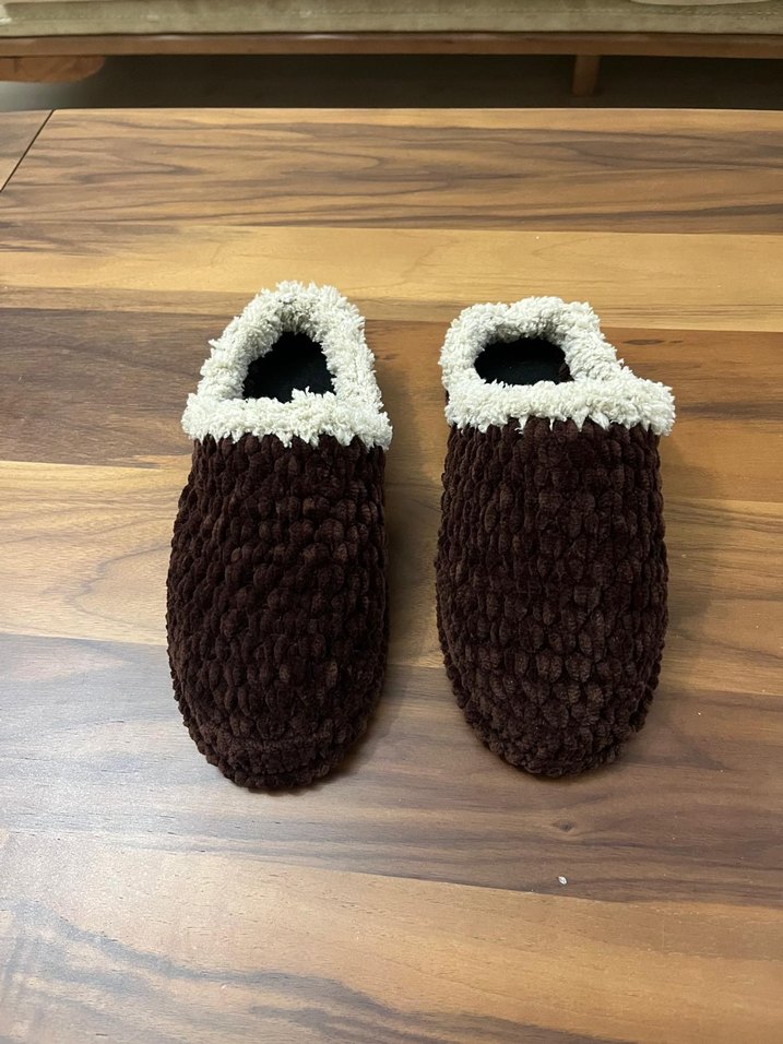 Kahverengi Örgü Kadın Ev Terliği - Görsel 5