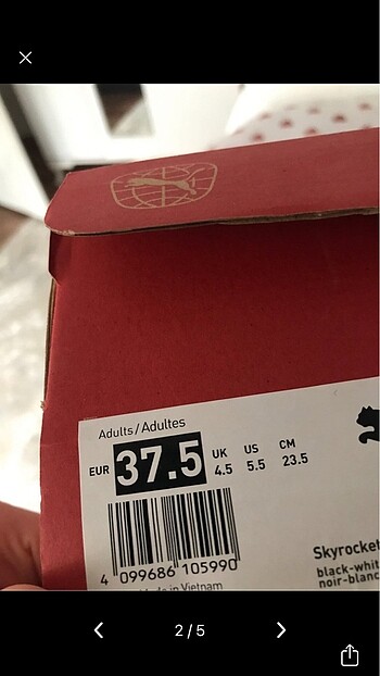 37,5 Beden puma spor ayakkabı