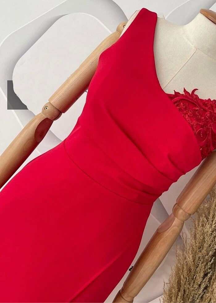 Kırmızı Abiye/Mezuniyet Elbisesi - Görsel 3