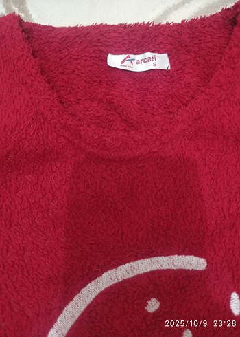 26 Beden kırmızı Renk Uzun Kollu Kırmızı Penguen Desenli Kadın Pijama Takımı