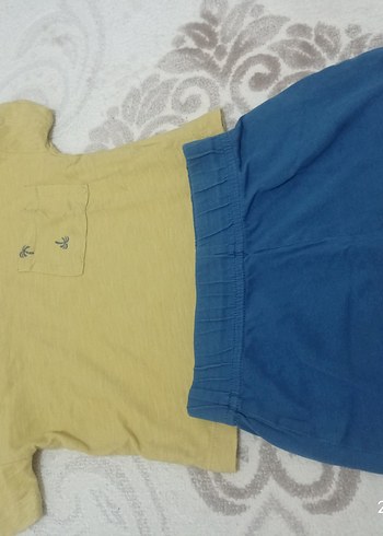 Sarı Pamuklu Bebek Erkek Kısa Kollu Takım çiğit marka