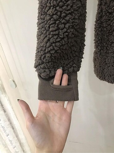 s Beden kahverengi Renk kahverengi peluş ayı kulaklı ceket