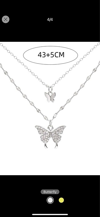 Beden y2k butterfly 2?li kolye ????