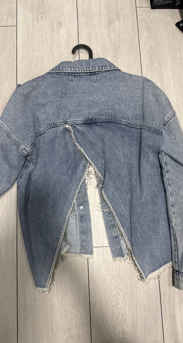 Düğmeli Mavi Kadın Denim Ceket - Görsel 2