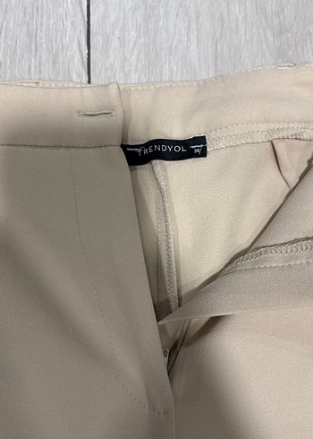 Bej Kadın Midi Kumaş Pantolon - Görsel 2