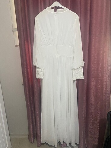 Kırık beyaz nikah veya günlük elbise - Görsel 5