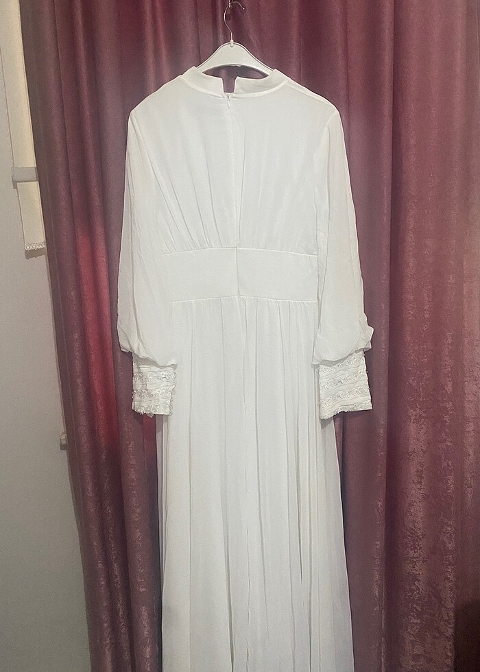 Kırık beyaz nikah veya günlük elbise - Görsel 4