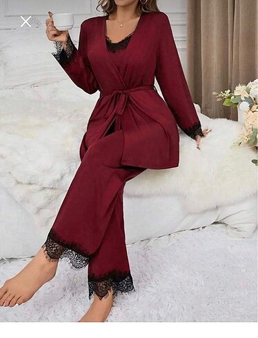 xxl Beden bordo Renk SABAHLIK takım üçlü