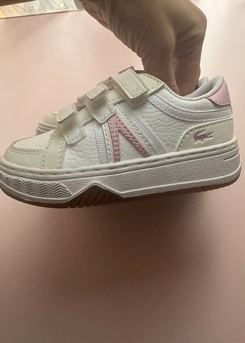 Lacoste Orijinal lacoste Kız Çocuk Beyaz Cırtcırtlı Spor Ayakkabı