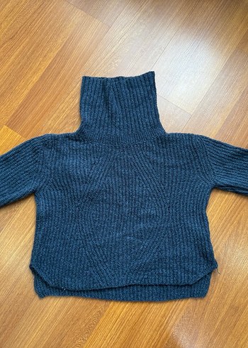 Gri Triko Boğazlı Kadın Kazak - Görsel 2