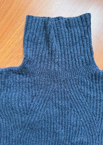 Gri Triko Boğazlı Kadın Kazak - Görsel 3