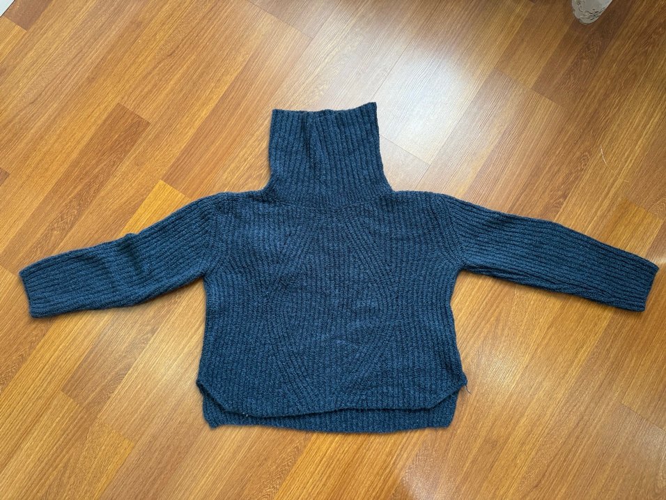 Gri Triko Boğazlı Kadın Kazak - Görsel 2