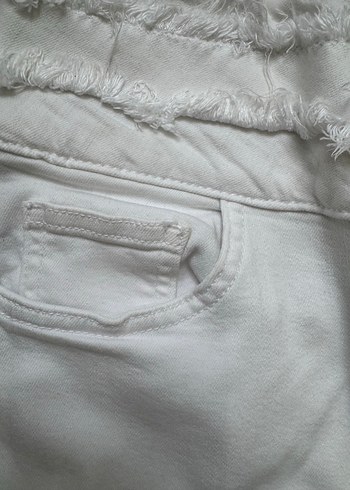 Kadın Beyaz Pamuklu Normal Kesim Jean - Görsel 4