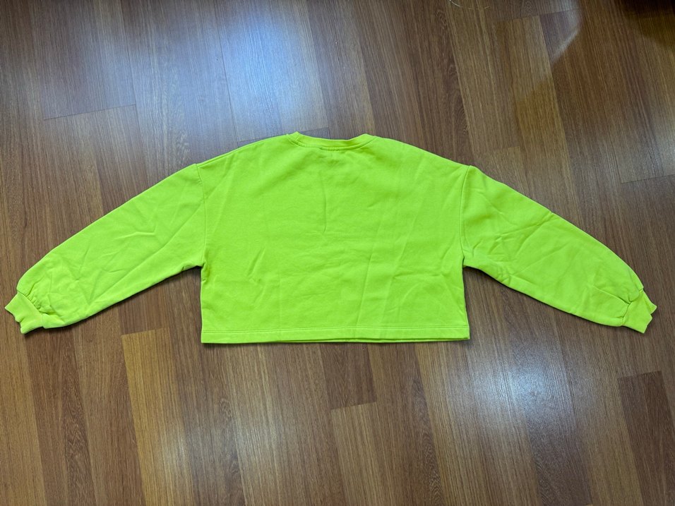 Renkli Baskılı Yeşil Crop Sweatshirt - Görsel 2